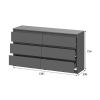 Комод ДЕНВЕР 6 ящиков, графит - Омикс-Мебель