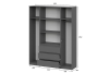 Шкаф ДЕНВЕР 4 створки, 3 ящика, графит - Омикс-Мебель
