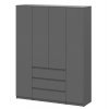 Шкаф ДЕНВЕР 4 створки, 3 ящика, графит - Омикс-Мебель