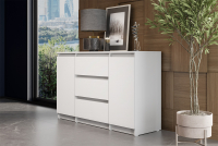 Комод ДЕНВЕР 3 ящика, 2 створки, белый - Омикс-Мебель