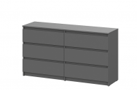 Комод ДЕНВЕР 6 ящиков, графит - Омикс-Мебель