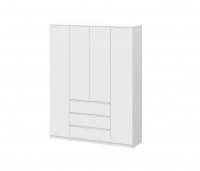 Шкаф ДЕНВЕР 4 створки, 3 ящика, белый - Омикс-Мебель