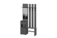 Вешалка с зеркалом ДЕНВЕР графит - Омикс-Мебель