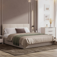 Кровать двойная №4 мягкая бежевый - Омикс-Мебель