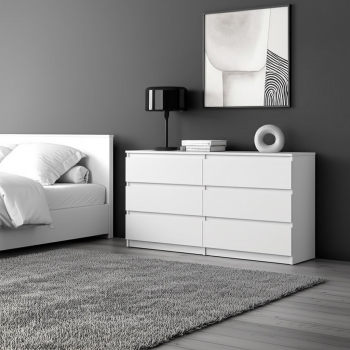 Комод ДЕНВЕР 6 ящиков, белый - Омикс-Мебель