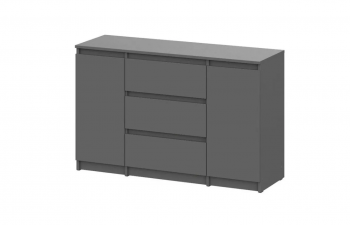 Комод ДЕНВЕР 3 ящика, 2 створки, графит - Омикс-Мебель