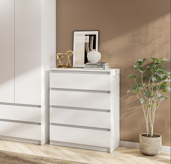 Комод ДЕНВЕР 4 ящика, белый - Омикс-Мебель